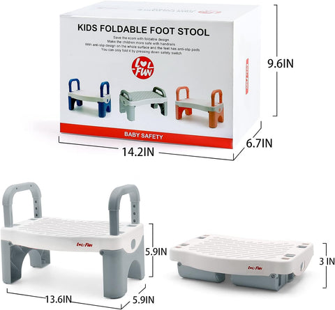 Potty Step Stool for Toddlers 2 Pack. Toddler Step Stool for Bathroom Sink. Kids Toilet Step Stool for Toddler Boys and Girls -Grey