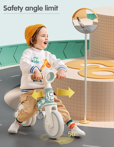 LOL-FUN Baby Balance Bike for 1 2 Year Old Boys Girls Gift. 4 in 1 Kids Tricycle for Toddlers 1-3 with Easy Assembly Removable Pedal